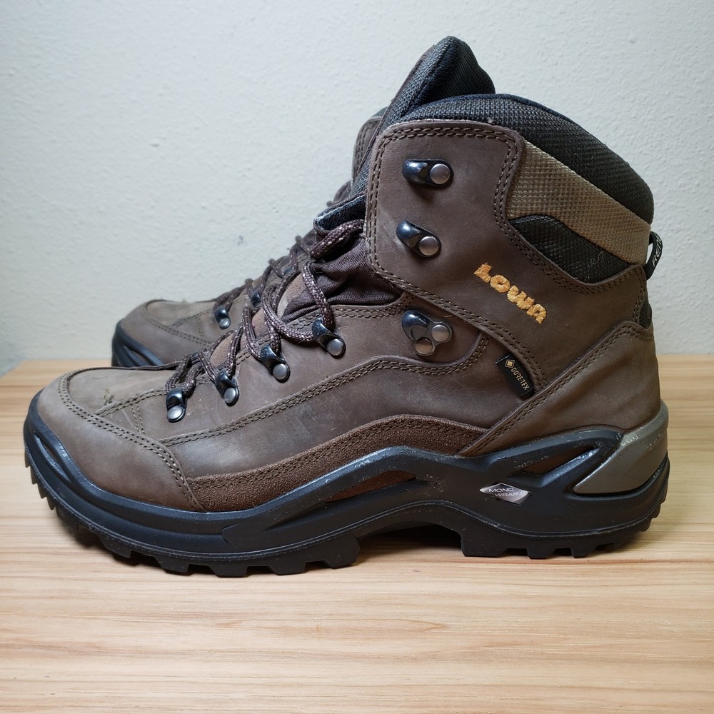 Lowa Renegade GTX Mid Hiking Boots Brown Leather All Terrain Men's Size 9.5
